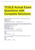 Bundle For TCOLE Exam Questions with All Correct Answers