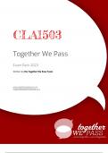 CLA1503 Exam Pack 2023