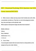 WGU D307 Educational Psychology Exam Questions With All Correct Answers