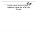 Analyse et évaluation d'un projet de cimenterie -Le secteur du BTP au Sénégal