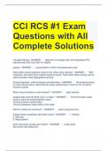 CCI RCS #1 Exam Questions with All Complete Solutions 