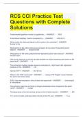 RCS CCI Practice Test Questions with Complete Solutions 