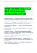 Mock Practice Test 1 CCI RCS Questions and Answers All Correct 