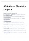 Exam (elaborations) AQA A Level Chemistry 