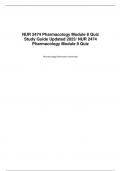 NUR 2474 Pharmacology Module 8 Quiz Study Guide Updated 2023/ NUR 2474  Pharmacology Module 8 Quiz Pharmacology (Rasmussen University)