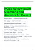 RCES Review Exam Questions and Answers All Correct 