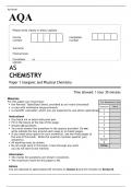 AQA AS CHEMISTRY Paper 1 JUNE 2022 QUESTION PAPER >Inorganic and Physical Chemistry