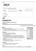 AQA AS CHEMISTRY Paper 2 JUNE 2022 QUESTION PAPER >Organic and Physical Chemistry