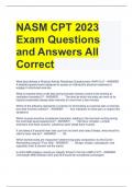 NASM CPT 2023 Exam Questions and Answers All Correct 