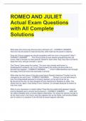 ROMEO AND JULIET Actual Exam Questions with All Complete Solutions 