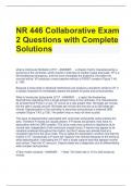 NR 446 Collaborative Exam 2 Questions with Complete Solutions 