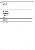 AQA A level BIOLOGY 7402/2 Paper 2 Final Mark scheme June 2022