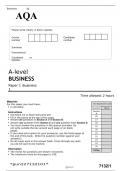 AQA A level BUSINESS Paper 1 Business 1 official question paper June 2022