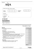 AQA A level BUSINESS Paper 2 Business 2 June 2022 question paper