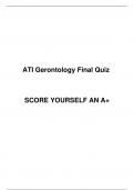 ATI Gerontology Final Quiz