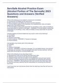 ServSafe Alcohol Practice Exam (Alcohol Portion of The Servsafe) 2023 Questions and Answers (Verified Answers)