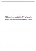 NR 599 Midterm, Final  Study Guide, NR599 Informatics Midterm Review Sheet, Case Study,  Chamberlain College Of Nursing (Updated Guide, Secure to Score )