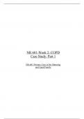 NR 601 Week 2 COPD Case Study Part 1 (Initial post, Faculty and Peer responses), NR 601: Care of the Maturing and Aged Family, Chamberlain