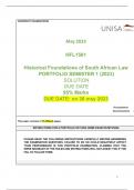 HFL1501    Historical Foundations of South African Law  PORTFOLIO SEMISTER 1 (2023)
