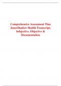 Comprehensive Assessment Tina Jones Shadow Health Transcript, Subjective, Objective & Documentation Latest Update 2022