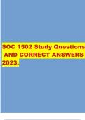SOC 1502 Study Questions AND CORRECT ANSWERS 2023.