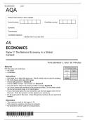 AQA AS ECONOMICS Paper 2 June 2022 official question paper- The National Economy in a Global Context
