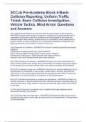 SCCJA Pre-Academy Block 4-Basic Collision Reporting, Uniform Traffic Ticket, Basic Collision Investigation, Vehicle Tactics, Mind Armor Questions and Answers
