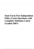 State Farm Fire Policy Test Prep | Questions with Solutions Latest Updated Rated A+