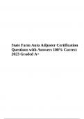 State Farm Certification Questions and Answers Updated 2023 Graded 100%