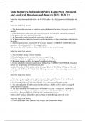 State Farm Fire Independent Policy Exam (Well Organized and Analyzed) Questions and Answers 2023 / 2024 A+