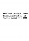 State Farm Insurance License Exam (Questions with Answers) Graded 2023