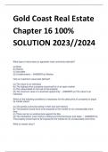 Gold Coast Real Estate  Chapter 16 100%  SOLUTION 2023//2024