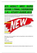 ATI ADULT MED SURG EXAM 1 FINAL (VERSIONS 1-4) – STUDY GUIDE 2019 ATI MED SURG PROCTORED RETAKE GUIDE LATEST 2023