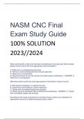 NASM CNC Final  Exam Study Guide 100% SOLUTION  2023//2024