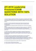 ATI 2019 Leadership Proctored EXAM QUESTIONS WITH 100% SOLUTION