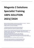 Magento 2 Solutions  Specialist Training 100% SOLUTION  2023//2024