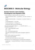 BIOC0005 Molecular Biology All Lectures Flashcards PDF - First 1/2