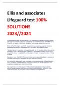 Ellis and Associates  Lifeguard Test Study  guide 100% CORRECT  SOLUTIONS 2023//2024