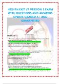 HESI RN EXIT V2 VERSION 2 EXAM WITH QUESTIONS AND ANSWERS UPDATE GRADED A+ AND SUCCESS GUARANTEED 2023