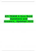 ATI TEASE 6 Quiz Bank Questions and Answers_ Updated 2022