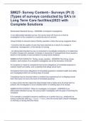 SMQT- Survey Content-- Surveys (Pt 2) (Types of surveys conducted by SA's in Long Term Care facilities)2023 with Complete Solutions