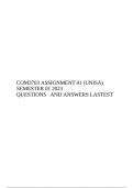 COM3703 ASSIGNMENT 01 (UNISA) SEMESTER 01 2023 QUESTIONS AND ANSWERS LASTEST uipdate