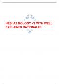 HESI A2 BIOLOGY V2 WITH WELL EXPLAINED RATIONALES