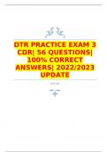 DTR Exam CDR Exam 2| 109 Questions| 20 PAGES| WITH COMPLETE SOLUTION|2022/2023 update