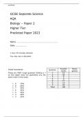 AQA GCSE Separate Science Biology Paper 2 Higher Tier Predicted Paper 2023 Attached with Mark Scheme.