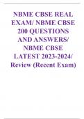  NBME CBSE 200 QUESTIONS AND ANSWERS CBSE LATEST 2023-2024 (Recent Exam)