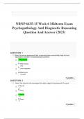 NRNP 6635-15 Week 6 Midterm Exam Psychopathology And Diagnostic Reasoning Question And Answer (2023)