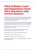 TDLR Esthetics Laws and Regulations Exam 2023 Questions with correct Answers
