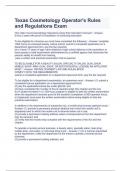 Texas Cosmetology Operator's Rules and Regulations Exam