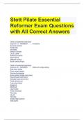 Stott Pilate Essential Reformer Exam Questions with All Correct Answers